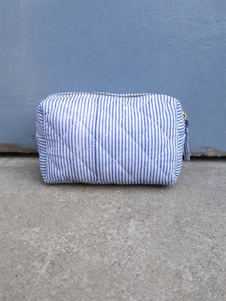 Craft Sisters Pouch Blockprint S Blue Stripe